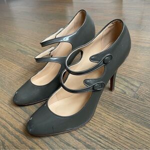 J. Crew Mona Mary Jane Pumps Heel Dark Gray Size 10
